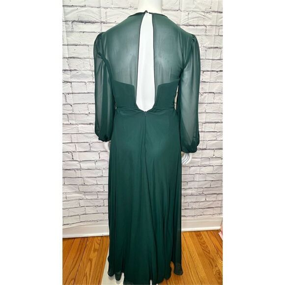 Dessy Collection Womens Evergreen Blouson Overlay Maxi Dress Size 16-R - Picture 3 of 8